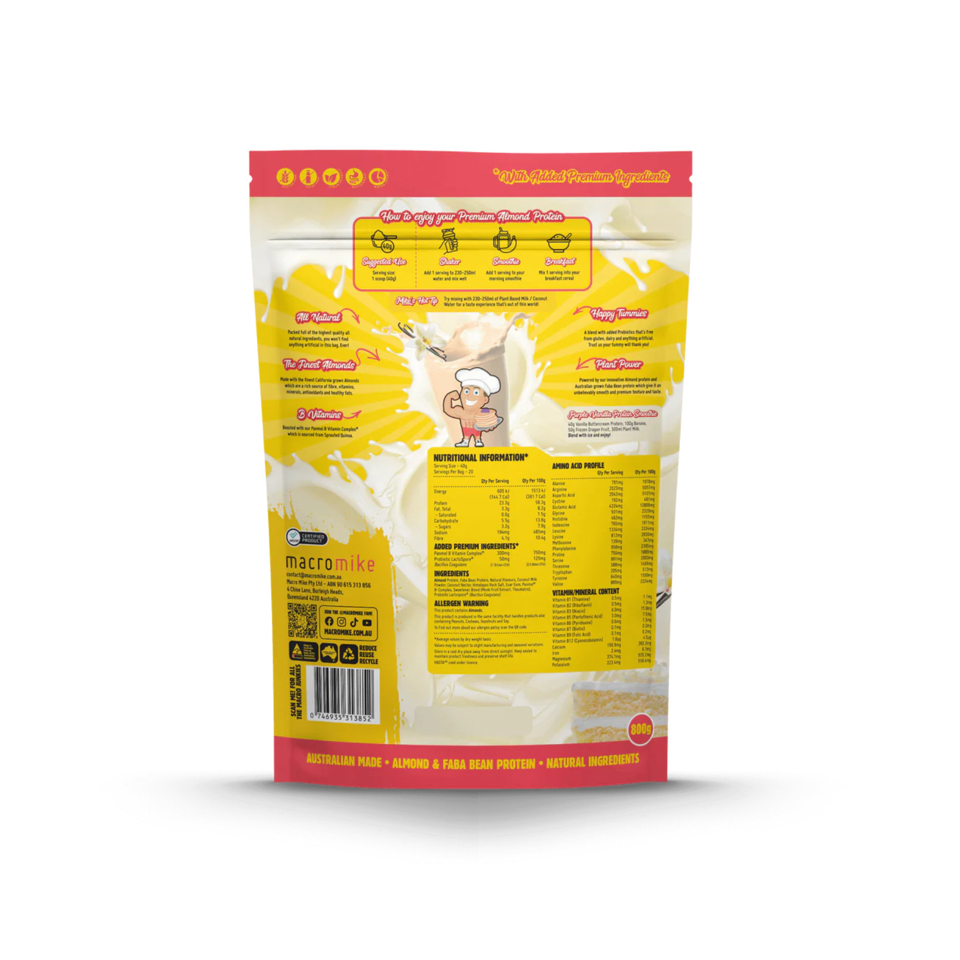 Almond Protein 800gm Macro Mike by Macro Mike