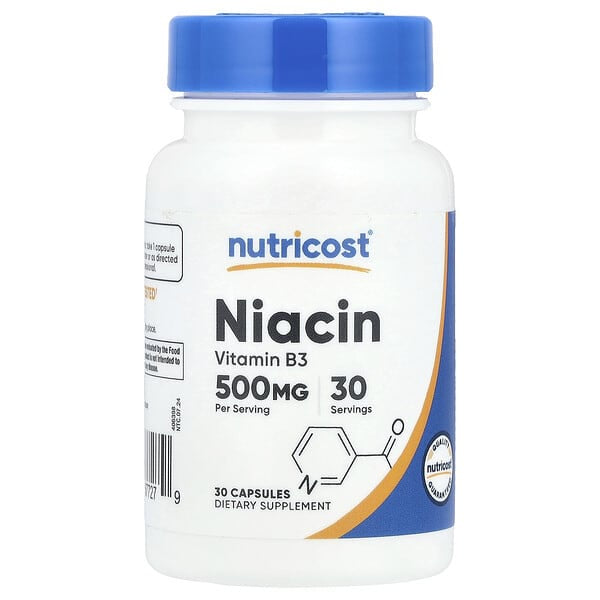 Nutricost niacin 500 mg dietary supplement by Nutricost