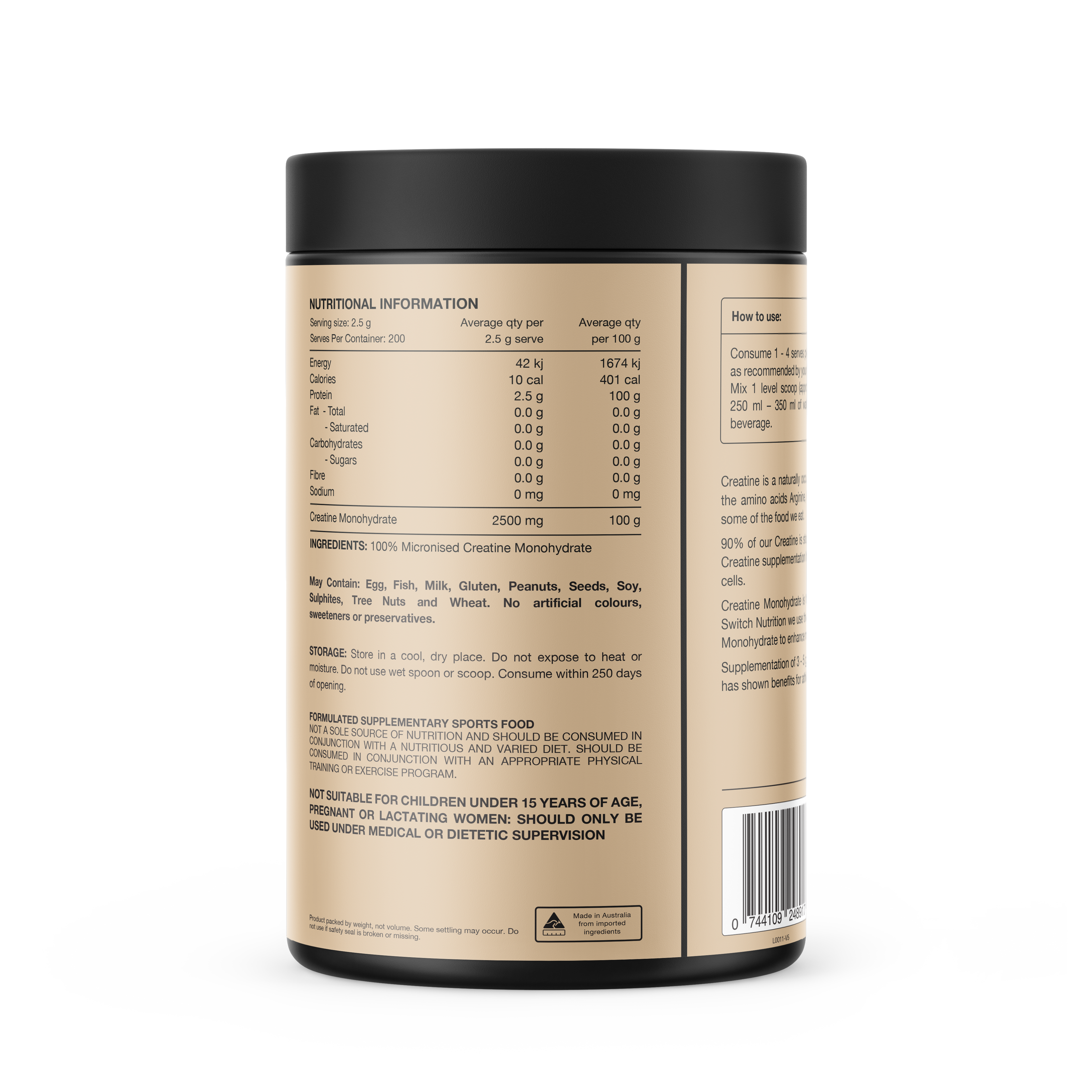 Switch Nutrition Creatine Monohydrate Powder by Switch nutrition