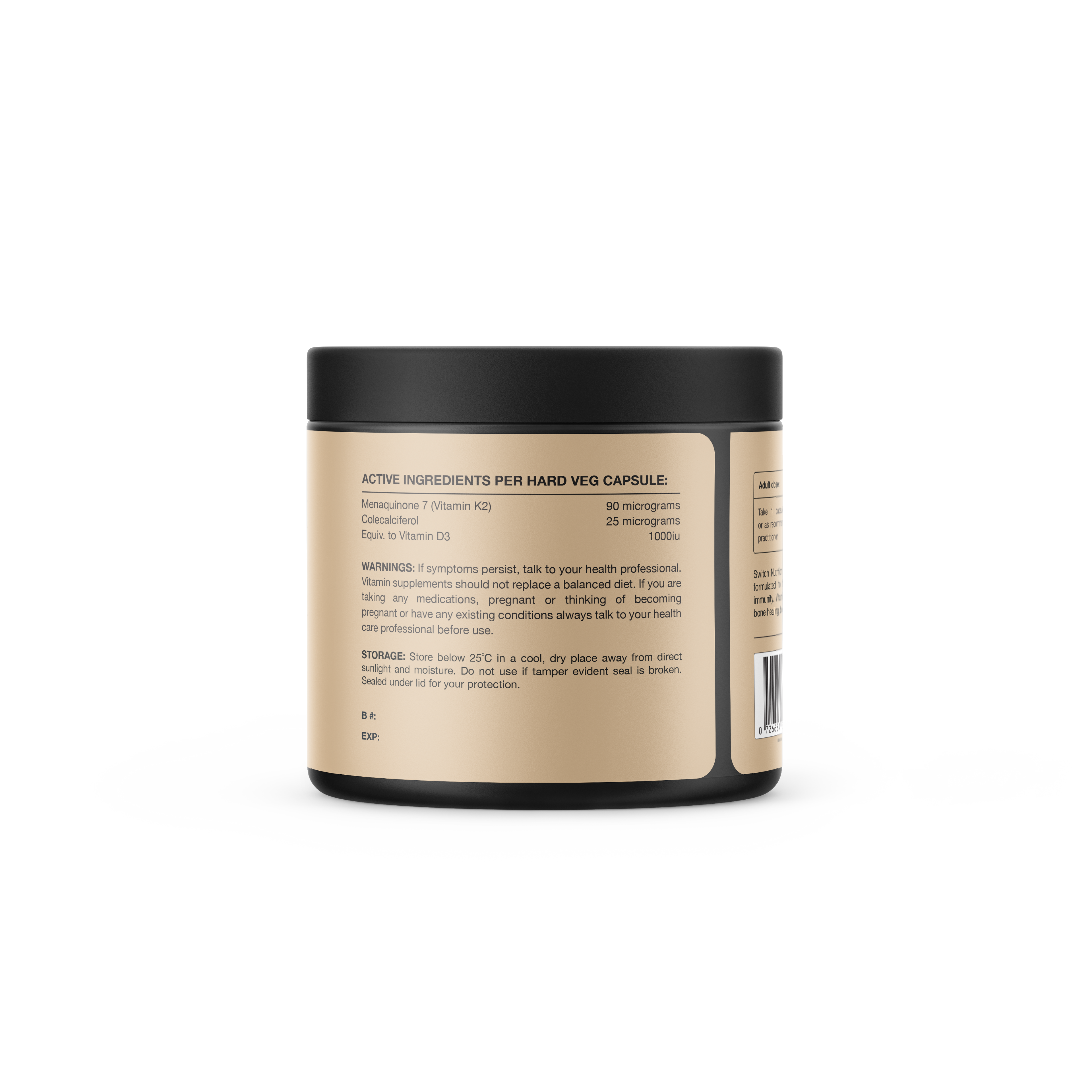 Switch nutrition vitamin d3 k2 capsule 60 capsules by Switch nutrition